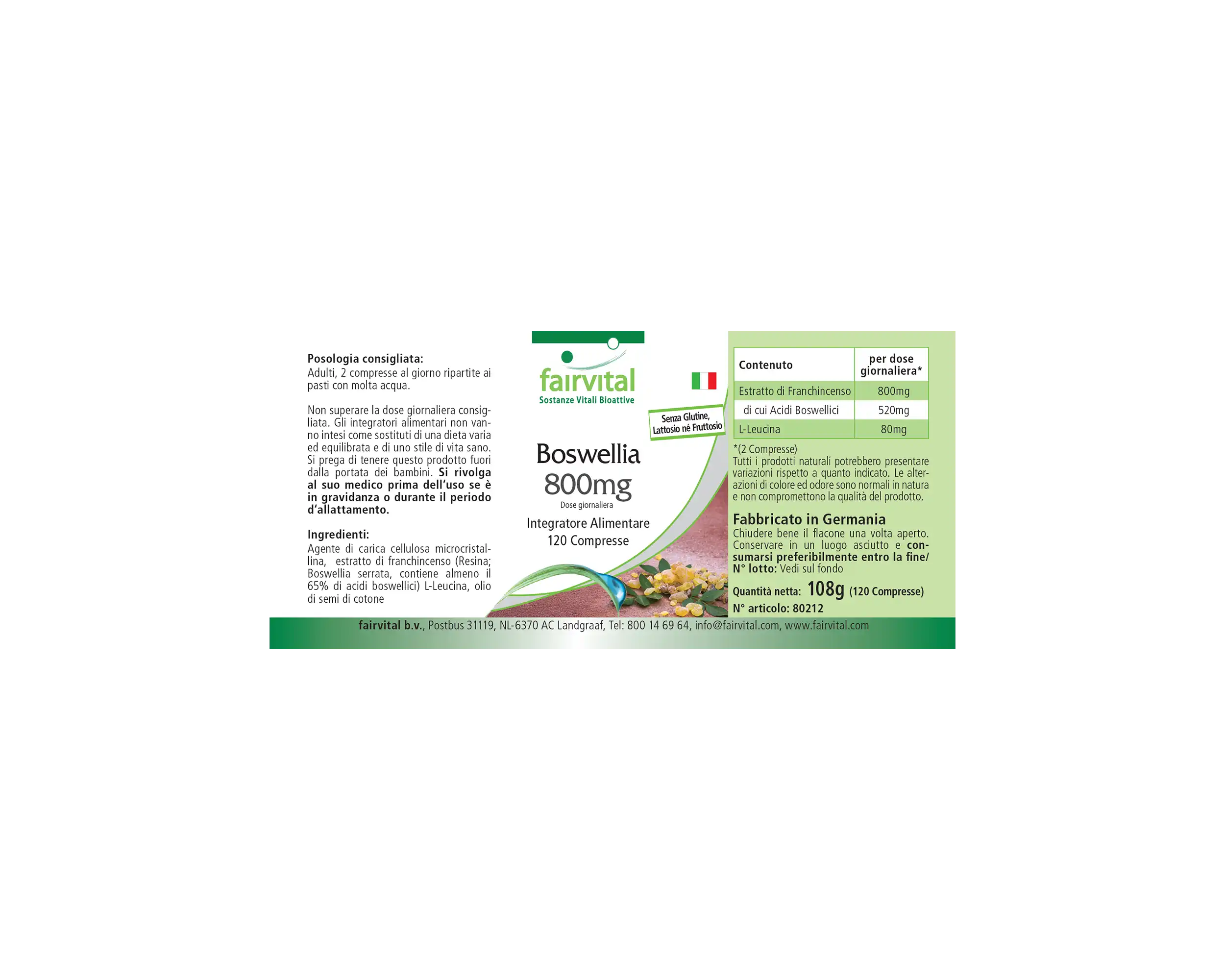 Boswellia 400mg - Boswellia Serrata - Indischer Weihrauch - 120 Tabletten - Hochdosiert und Vegan | Fairvital