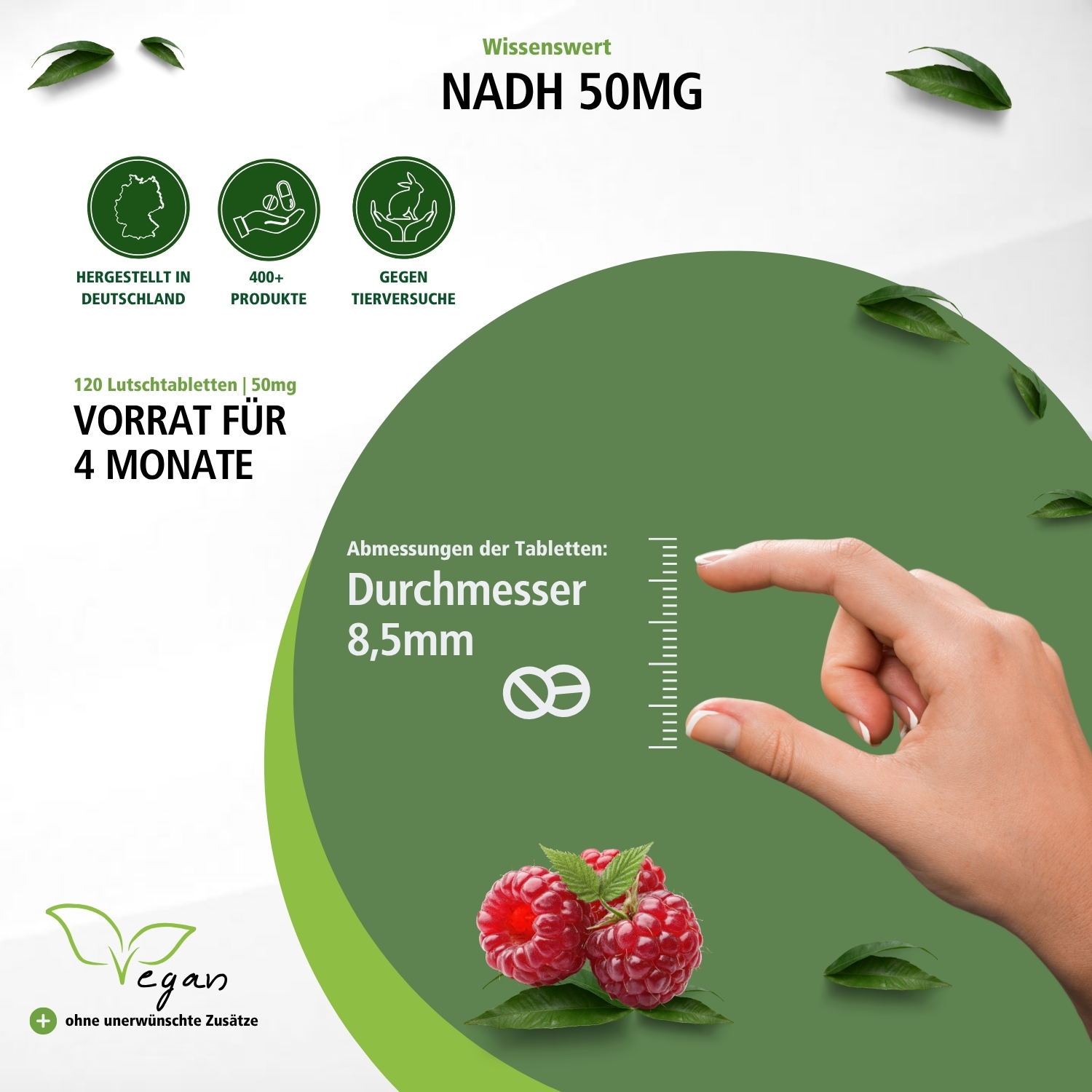 NADH 50mg - 120 compresse da succhiare - Vegano | Fairvital