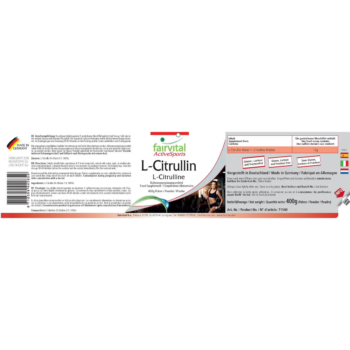 L-citrullina 400 g polvere L-citrullina 400 g polvere