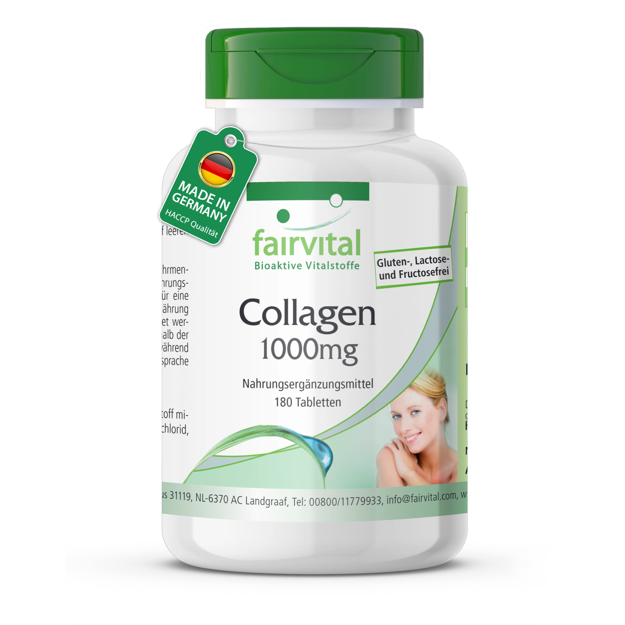Collagen 1000mg - 180 Tabletten - mit Vitamin C uvm. - für Immunsystem; Kollagenbildung - Hochdosiert | Fairvital