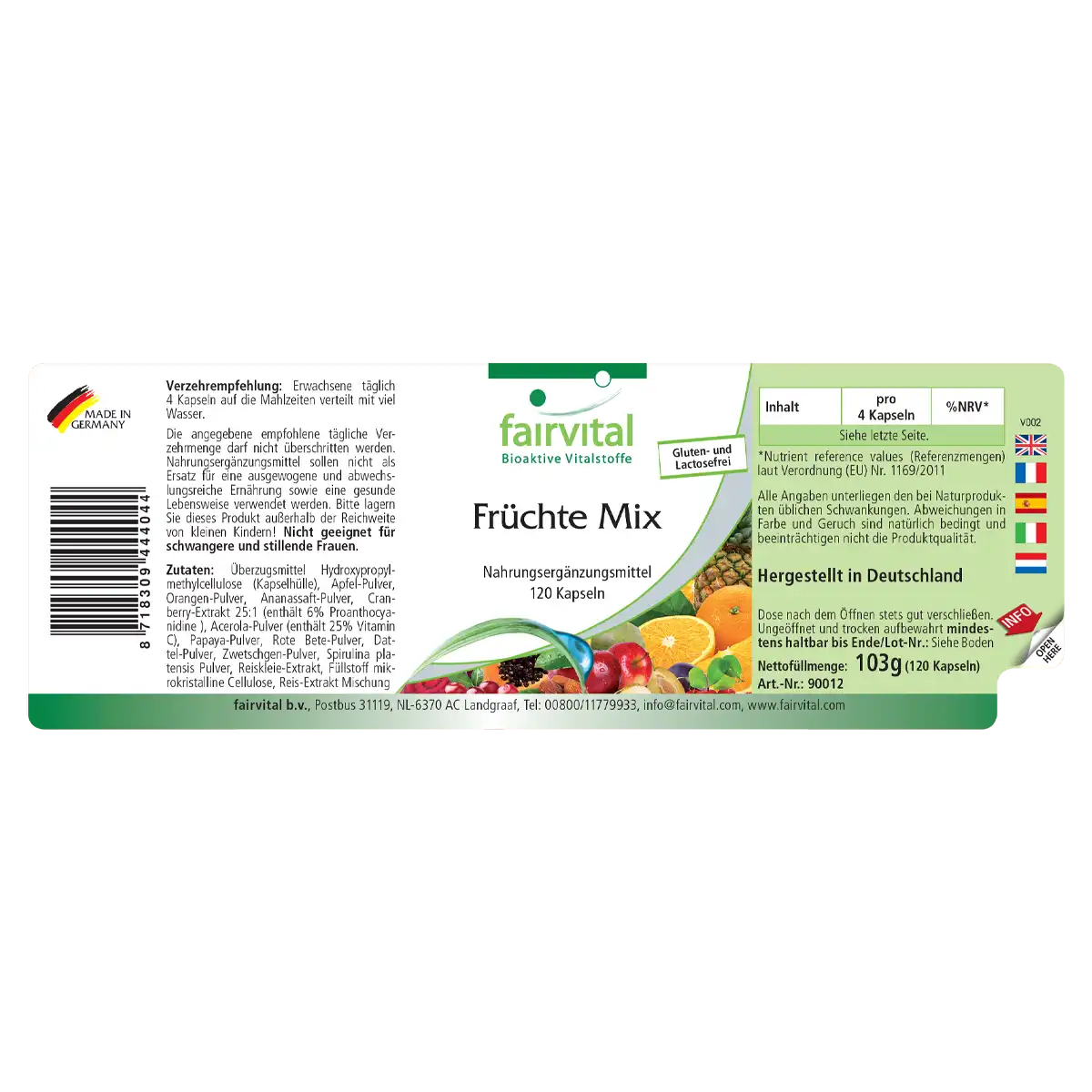 Frutas Mix - 120 Cápsulas Frutas Mix - 120 Cápsulas