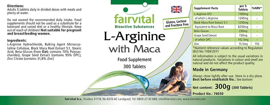 L-Arginine with Maca - 300 Tablets L-Arginine with Maca - 300 Tablets
