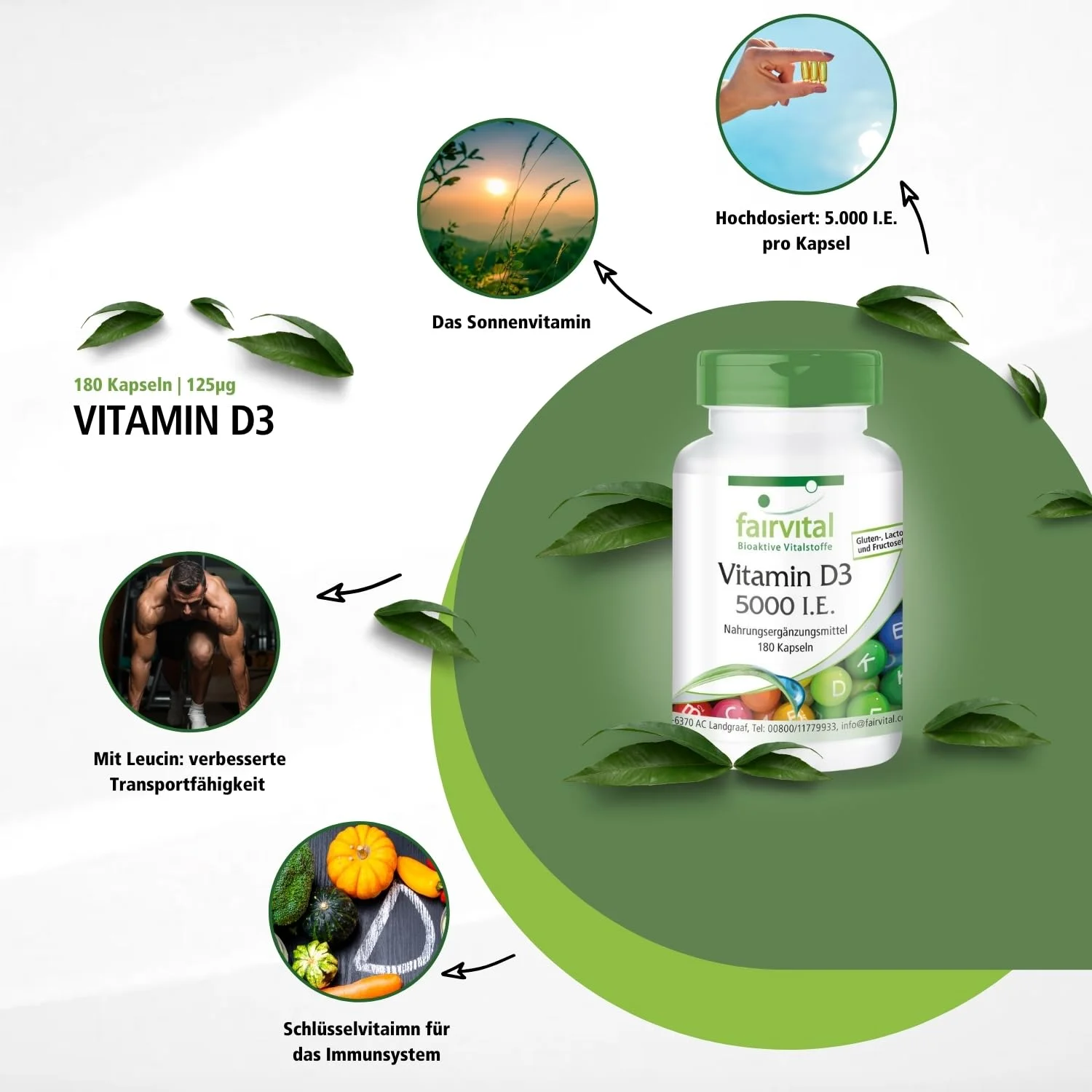 Vitamina D3 5000 U.I. - 180 capsule