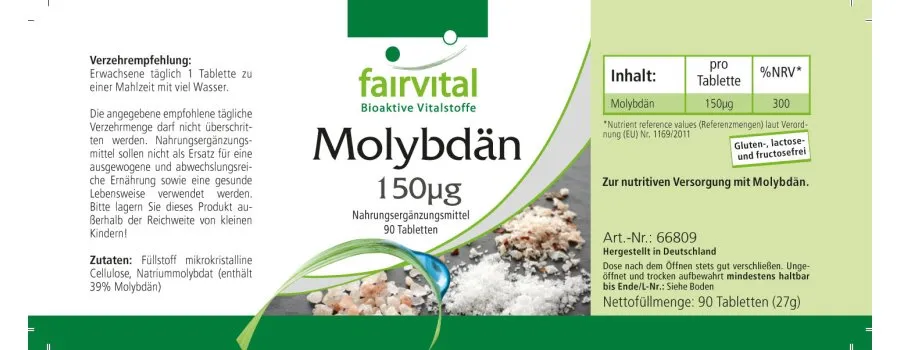 Molybdenum 150µg - 90 tablets