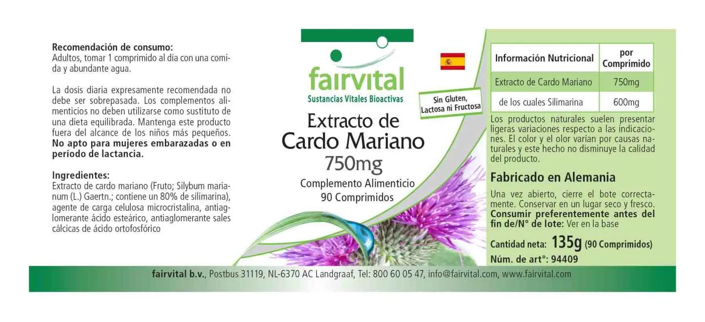Mariendistel Extrakt 750mg-90 Tabletten-80% Silymarin-Hochdosiert & Vegan | Fairvital Mariendistel Extrakt 750mg-90 Tabletten-80% Silymarin-Hochdosiert & Vegan | Fairvital