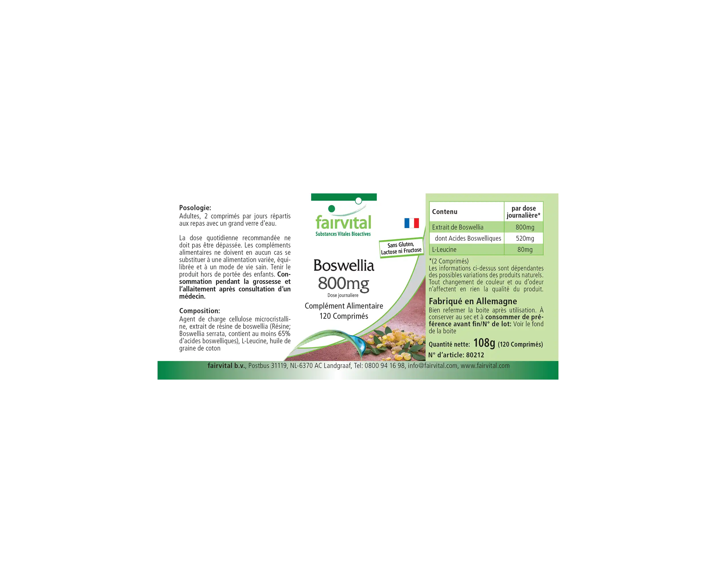 Boswellia 400mg - Boswellia Serrata - Indischer Weihrauch - 120 Tabletten - Hochdosiert und Vegan | Fairvital