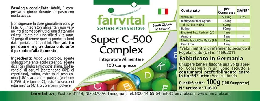 Complesso Super C-500 - 100 compresse Complesso Super C-500 - 100 compresse