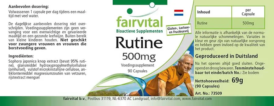 Rutine 500mg - vitamine P - 90 capsules Rutine 500mg - vitamine P - 90 capsules