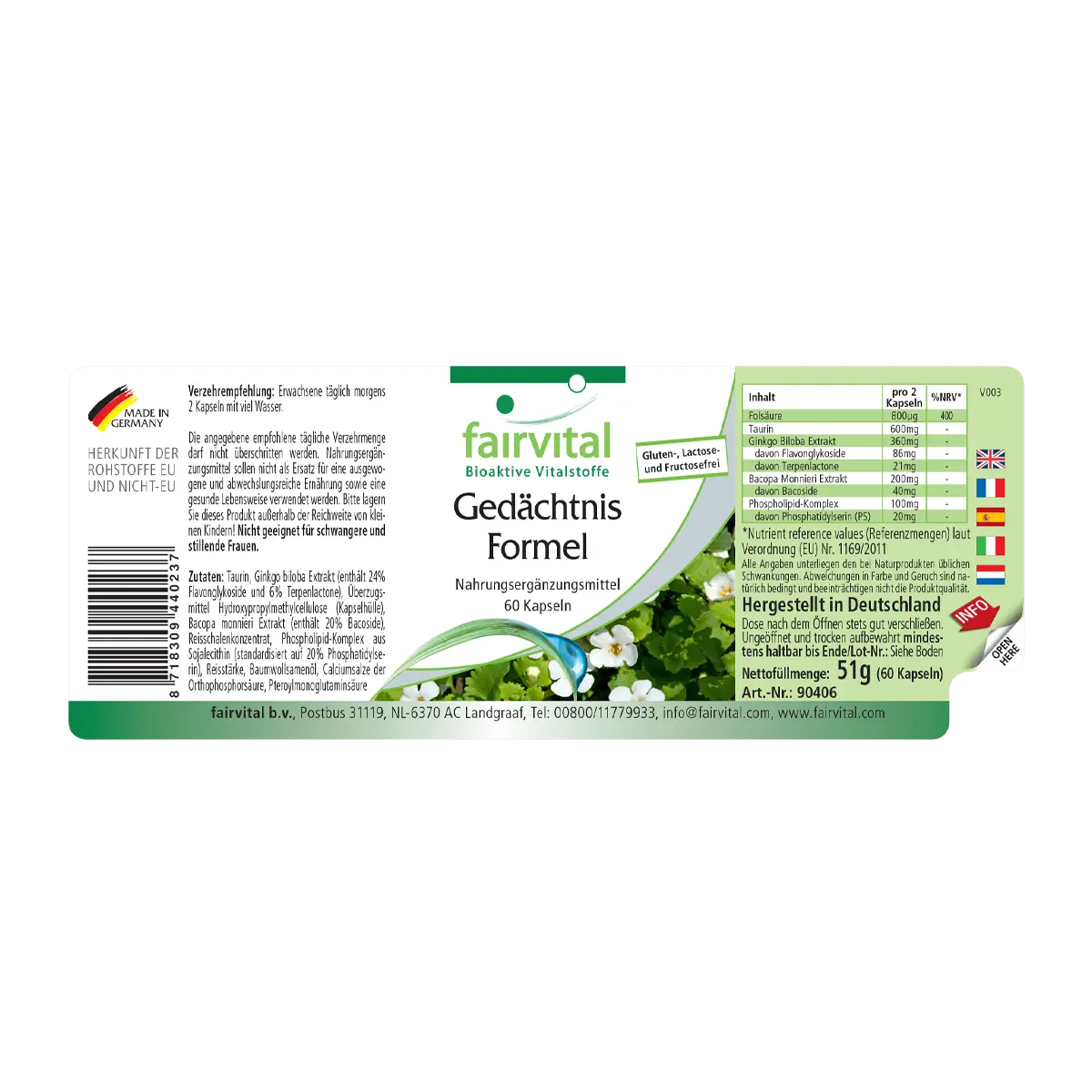 Formula di memoria - 60 capsule Formula di memoria - 60 capsule