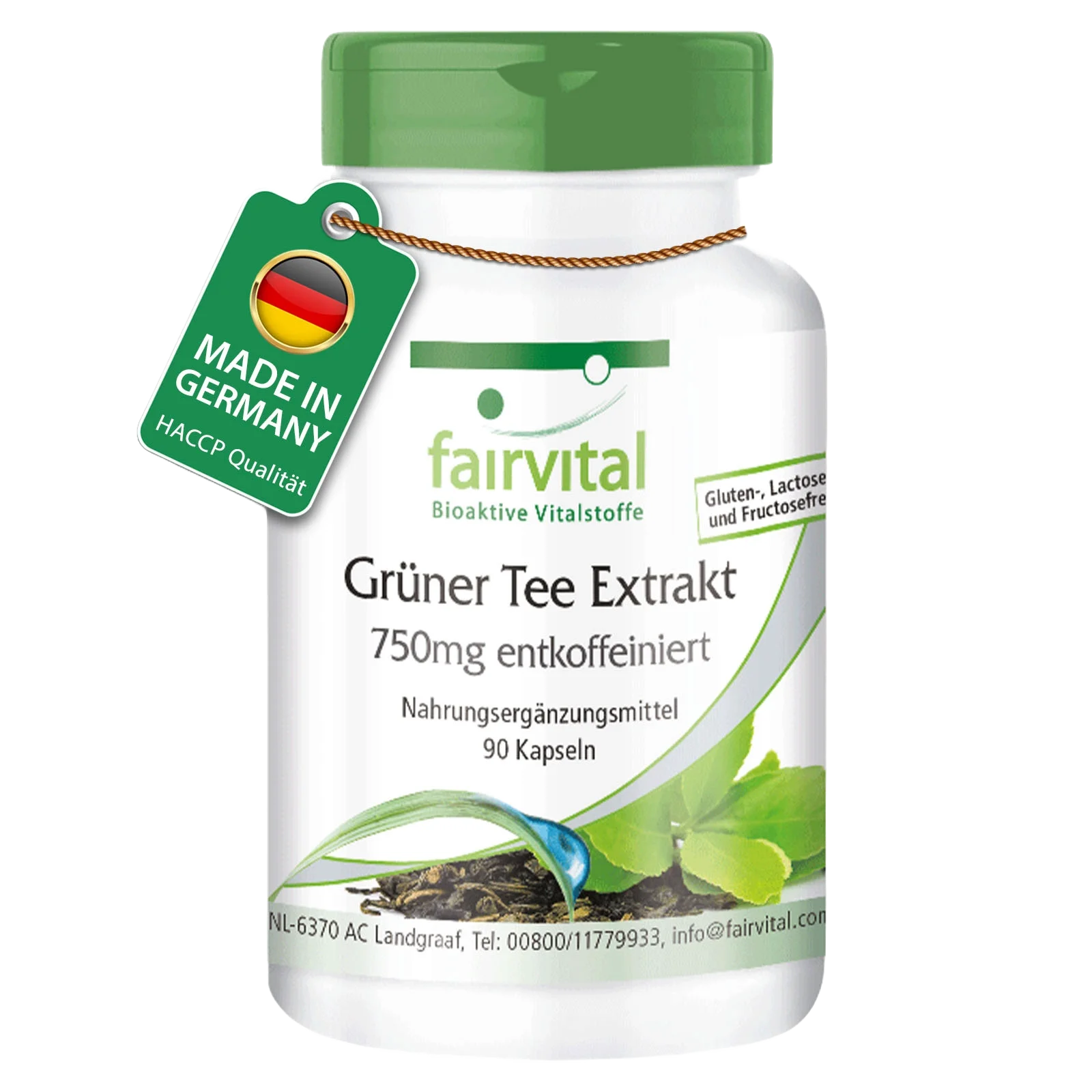 Extrait de thé vert 750mg décaféiné - 90 gélules