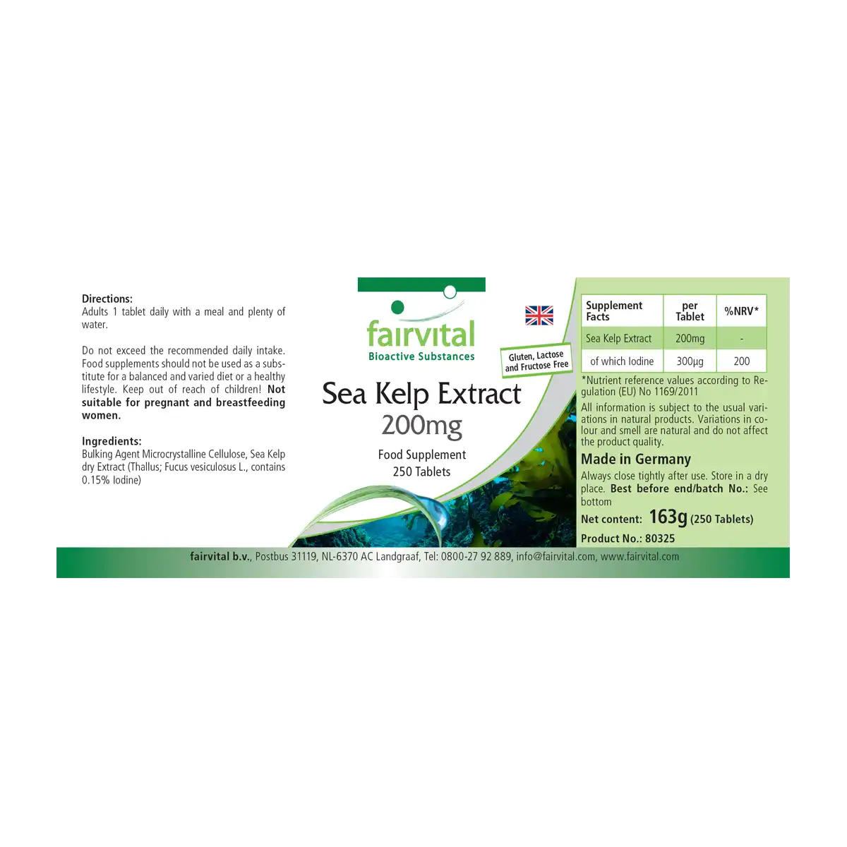 Kelp Extract 200mg - 250 Tablets Kelp Extract 200mg - 250 Tablets