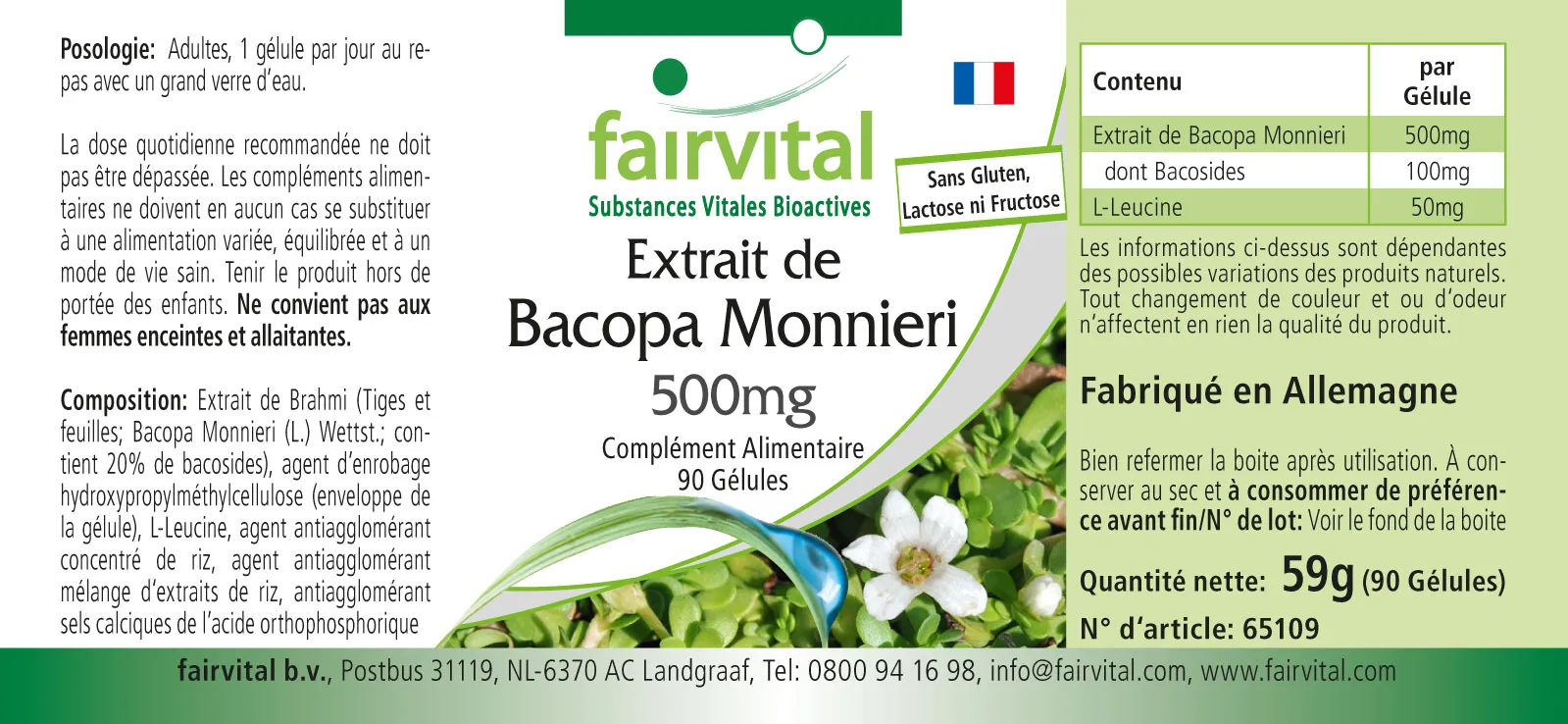 Bacopa Monnieri Extrakt 500mg