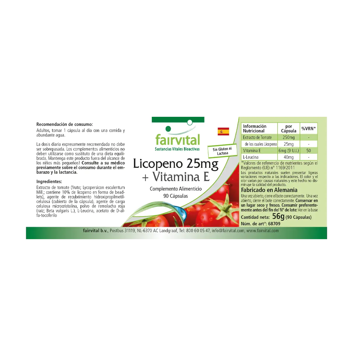 Licopeno 25mg + Vitamina E - 90 cápsulas Licopeno 25mg + Vitamina E - 90 cápsulas
