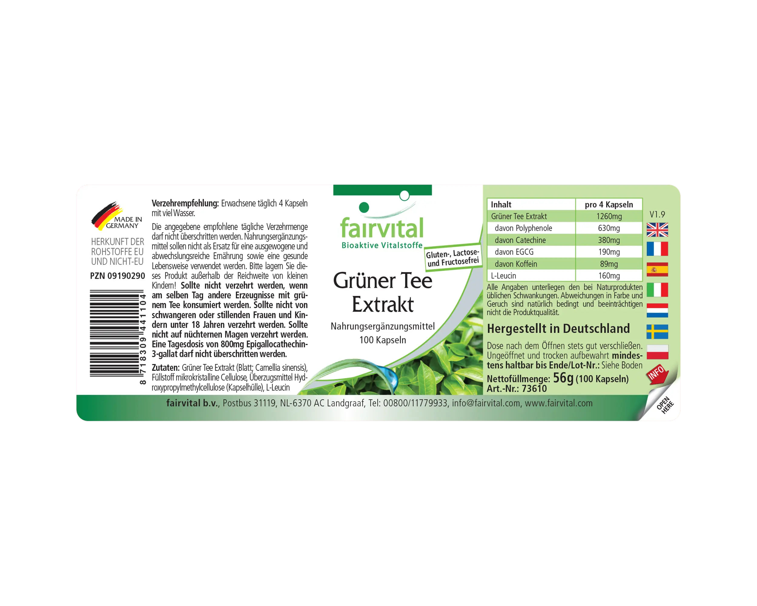 Green Tea Extract - 100 Capsules