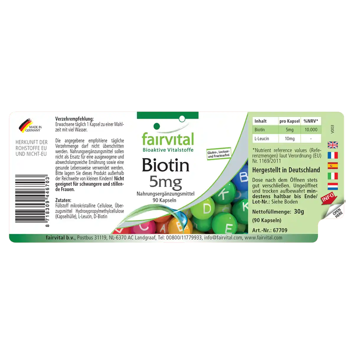 Biotina 5mg – 90 capsule