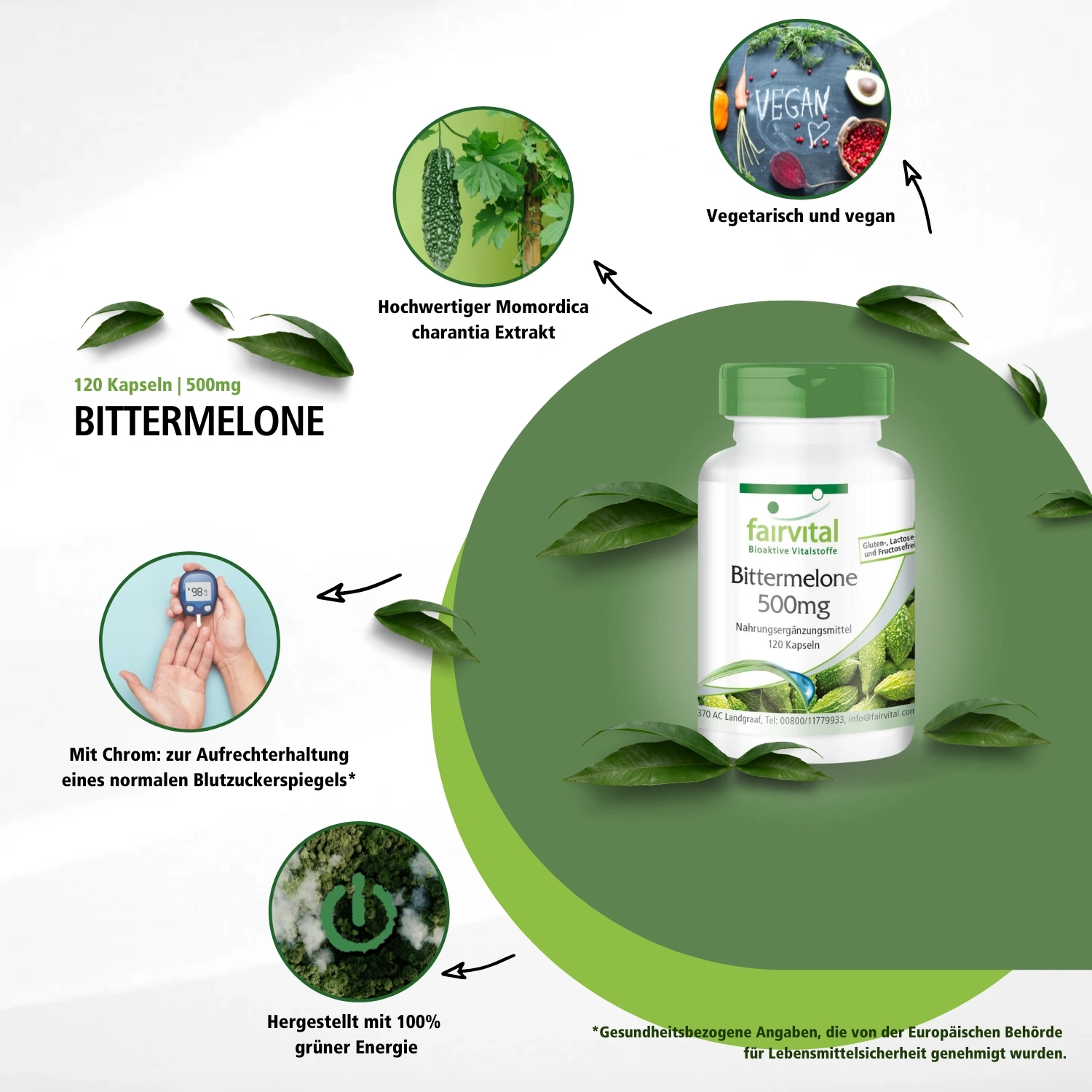 Bitter melon extract 500mg with chromium - 120 capsules