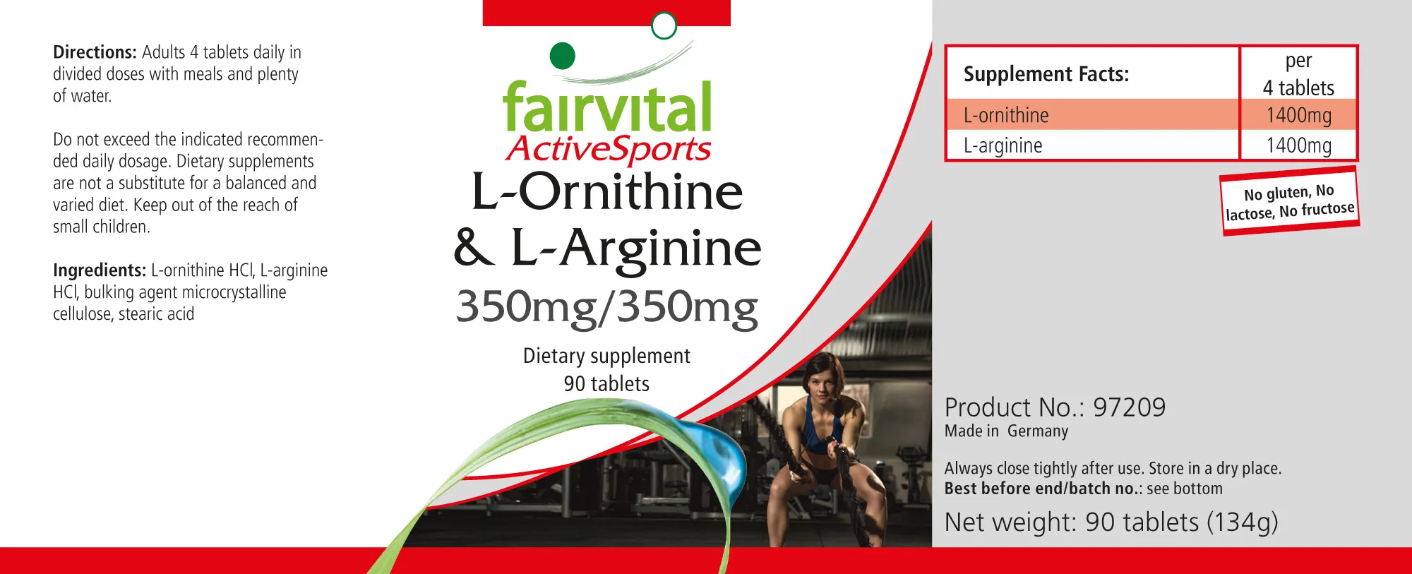 L-Ornithine & L-Arginine 350mg/350mg - 90 comprimés