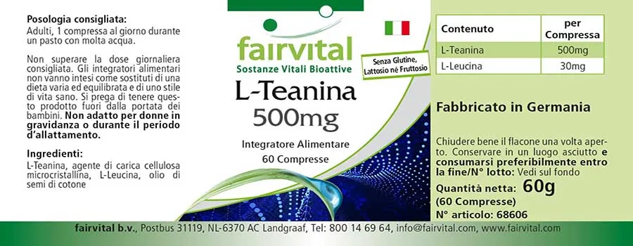 L-Teanina 500mg – 60 comprimidos L-Teanina 500mg – 60 comprimidos