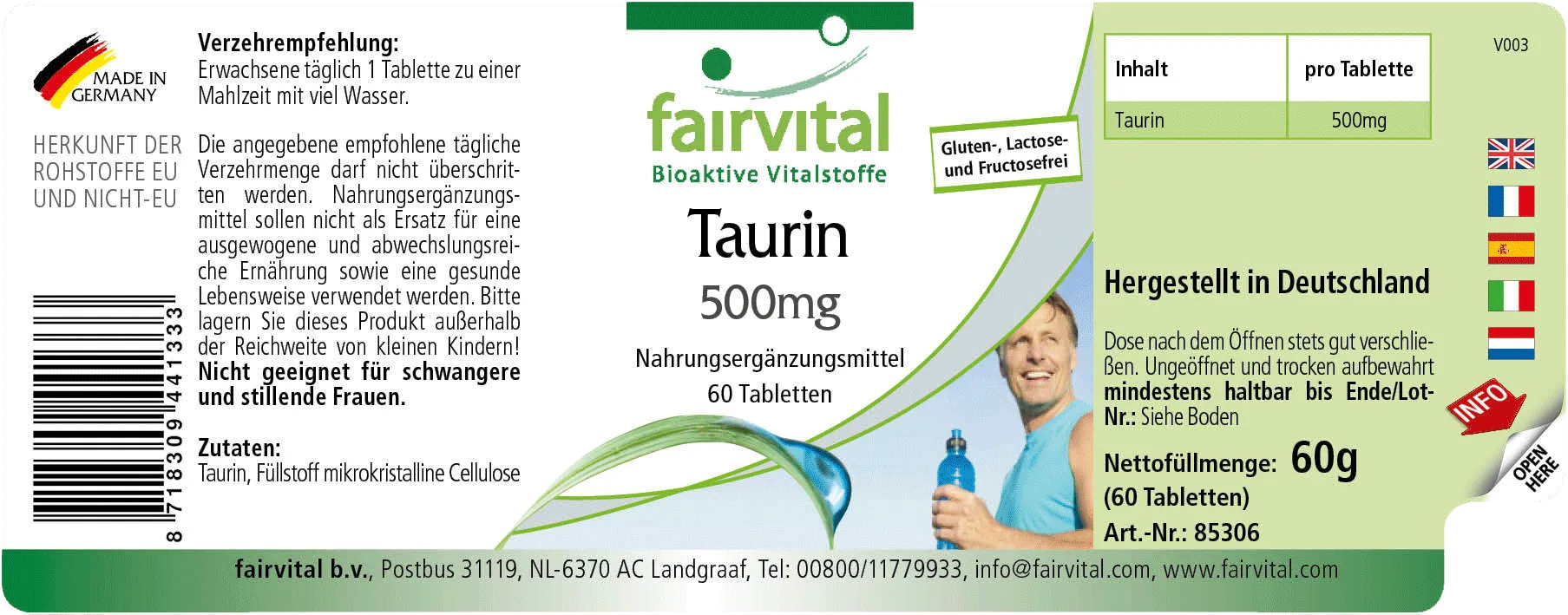 Taurina 500mg - 60 Compresse Taurina 500mg - 60 Compresse