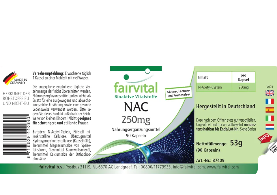 NAC 250mg - 90 capsule NAC 250mg - 90 capsule