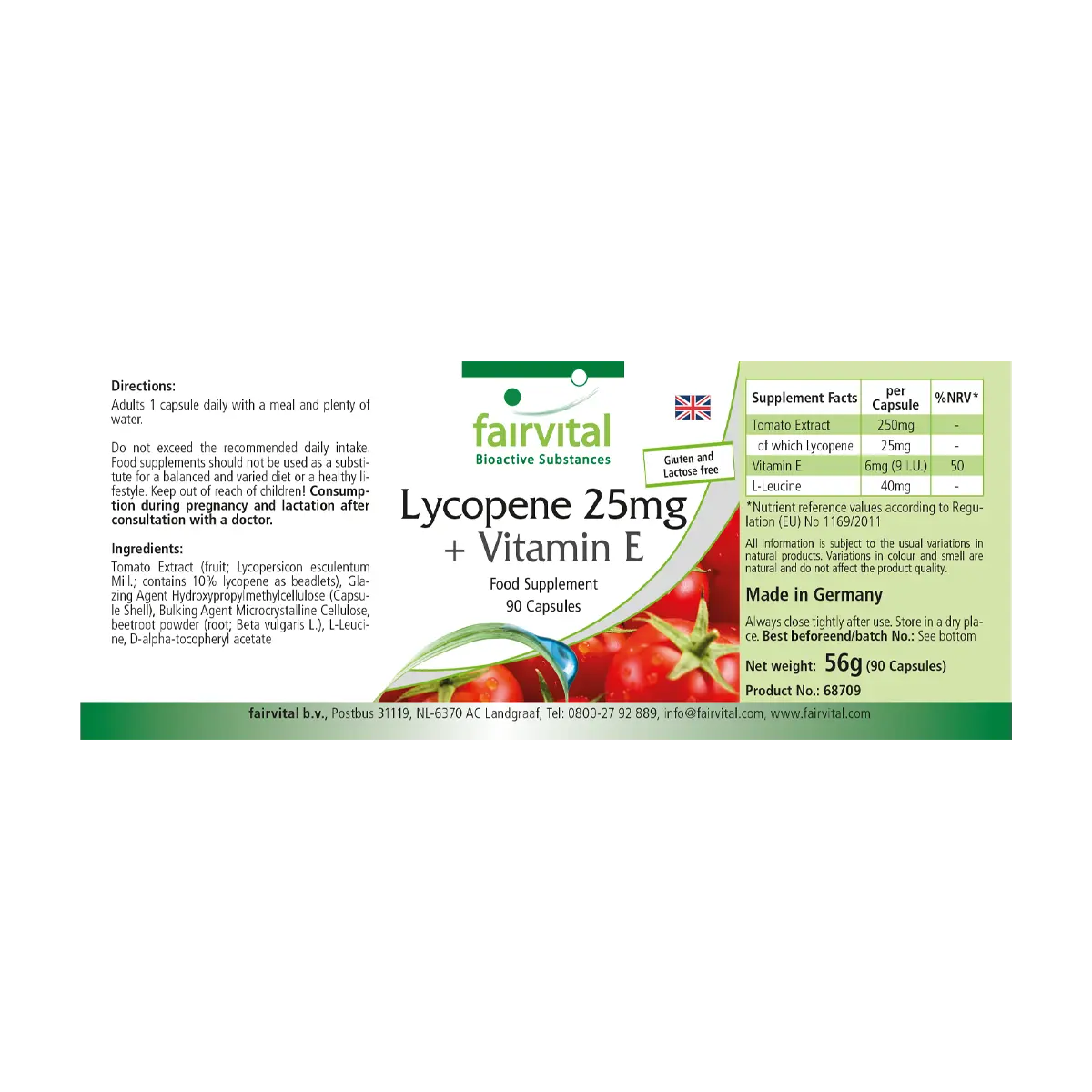 Licopeno 25mg + Vitamina E - 90 cápsulas Licopeno 25mg + Vitamina E - 90 cápsulas