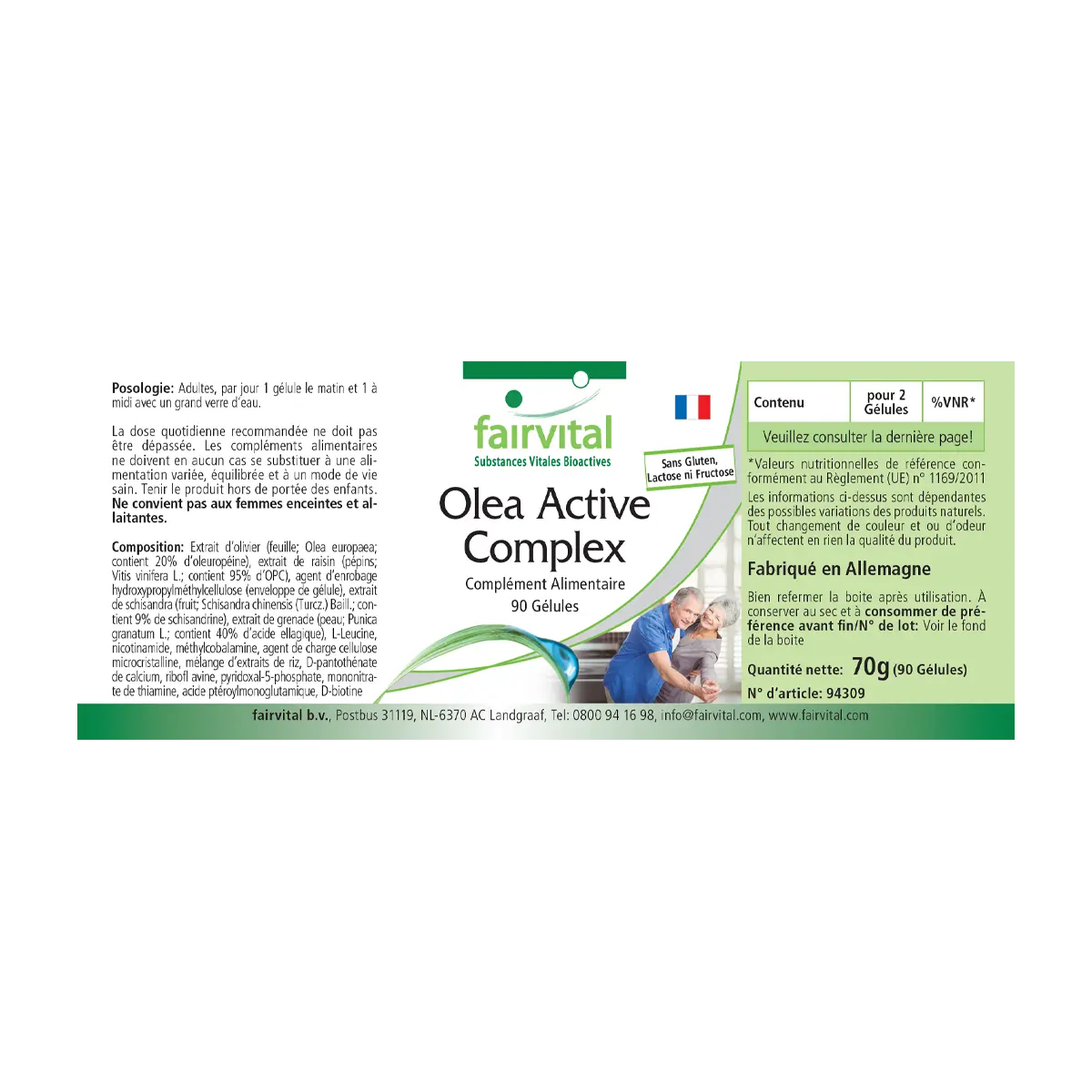 Olea Active Complex- 90 Kapseln- B-Vitamine, Folsäure, Olivenblatt & OPC-Vegan | Fairvital Olea Active Complex- 90 Kapseln- B-Vitamine, Folsäure, Olivenblatt & OPC-Vegan | Fairvital