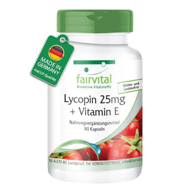 Licopeno 25mg + Vitamina E - 90 cápsulas
