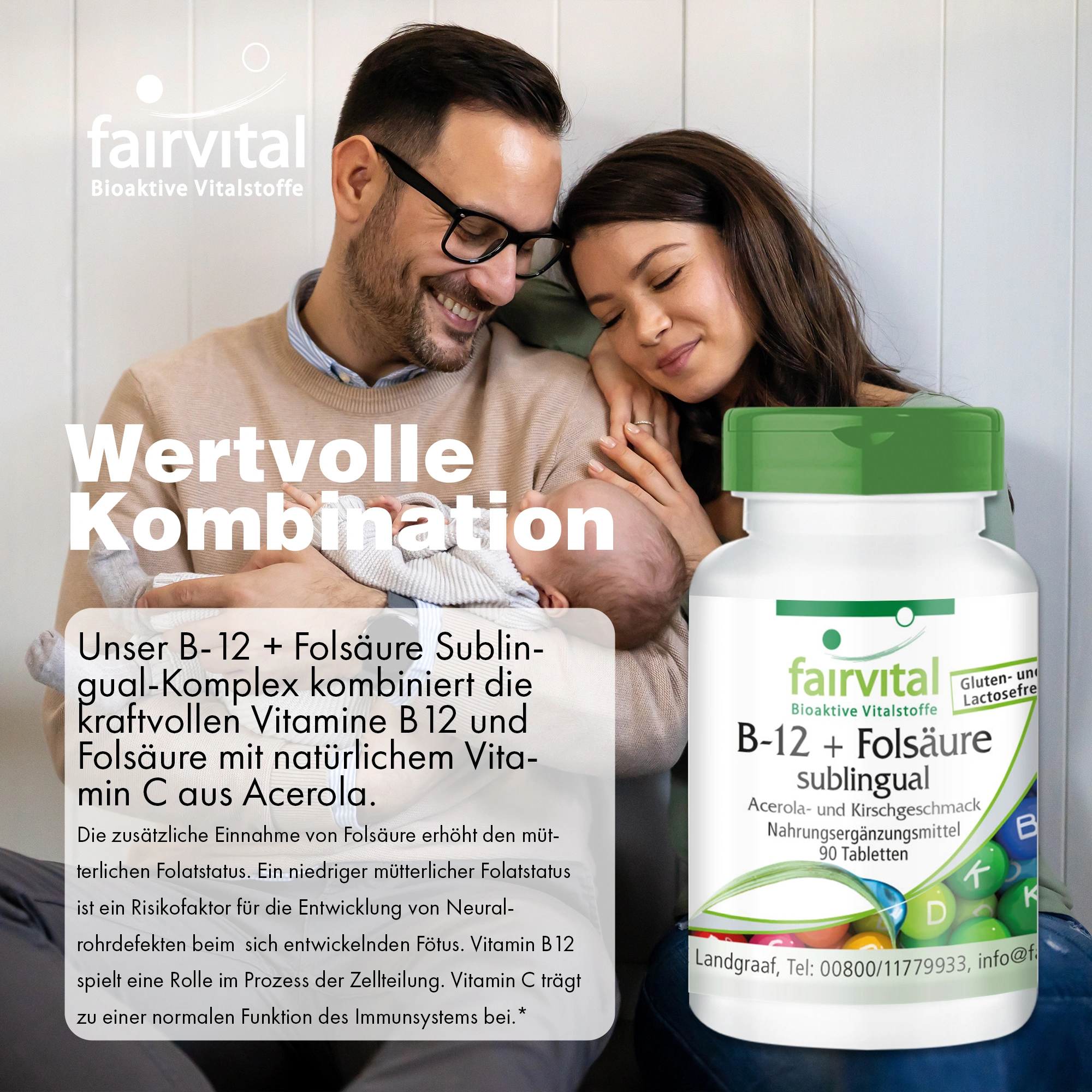 B-12 + Acido Folico sublinguale – 90 compresse
