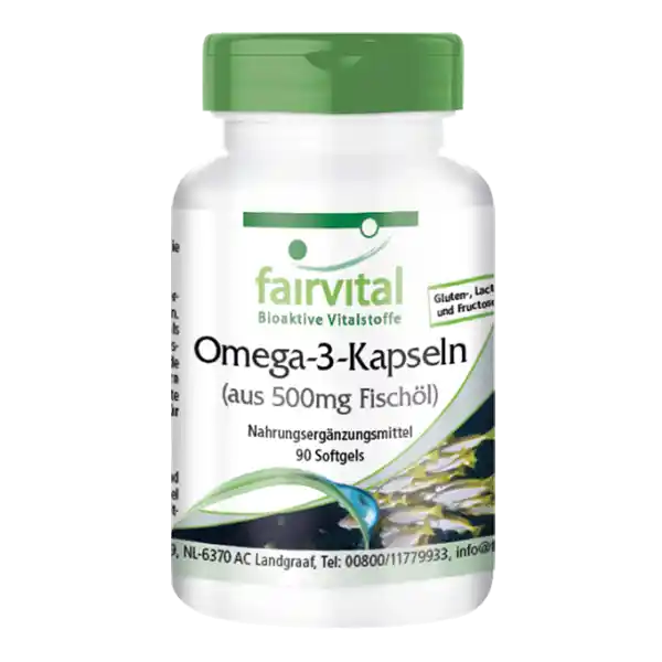 Omega-3 capsules from 500mg fish oil – 90 softgels