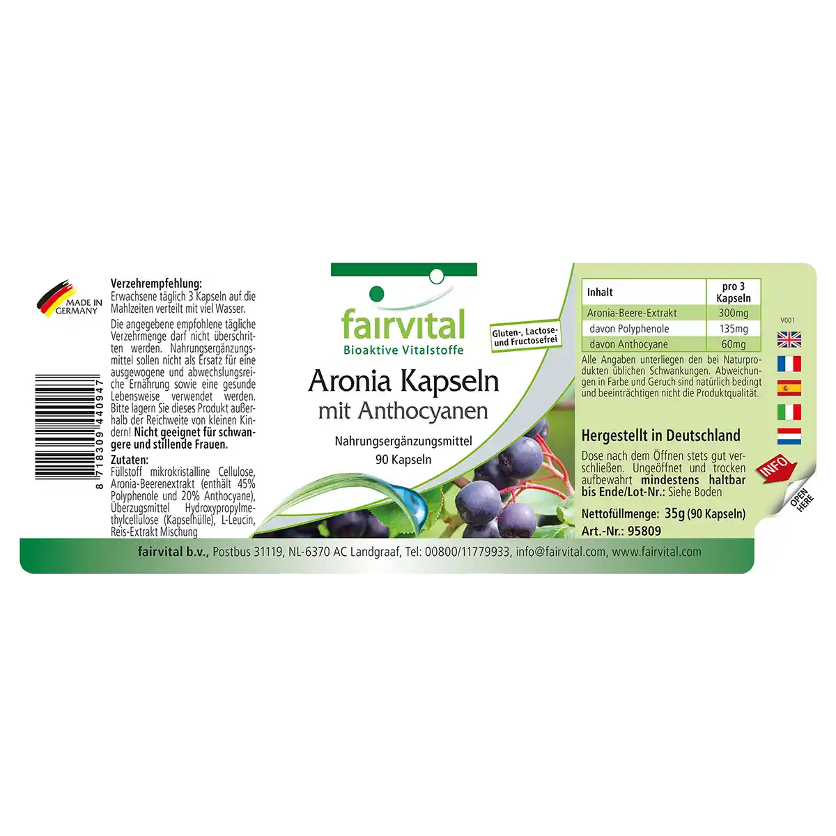 Aronia capsules with anthocyanins - 90 capsules