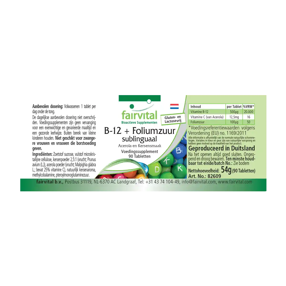 B-12 and folic acid sublingual with acerola-cherry taste – 90 tablets B-12 and folic acid sublingual with acerola-cherry taste – 90 tablets