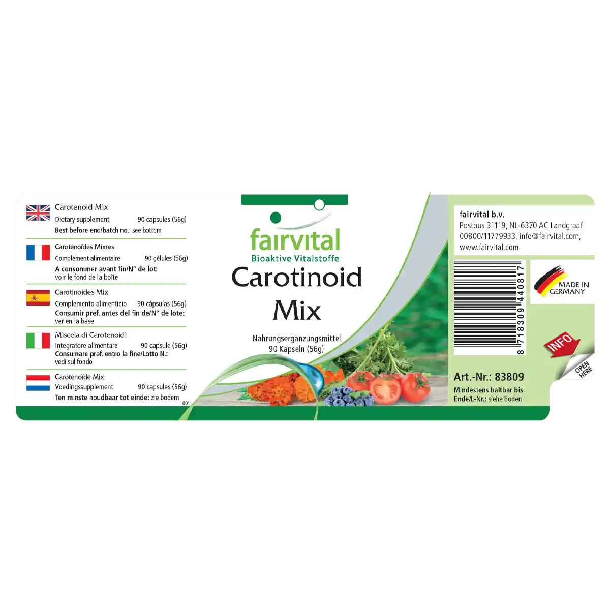 Miscela di carotenoidi con antociani - 90 capsule