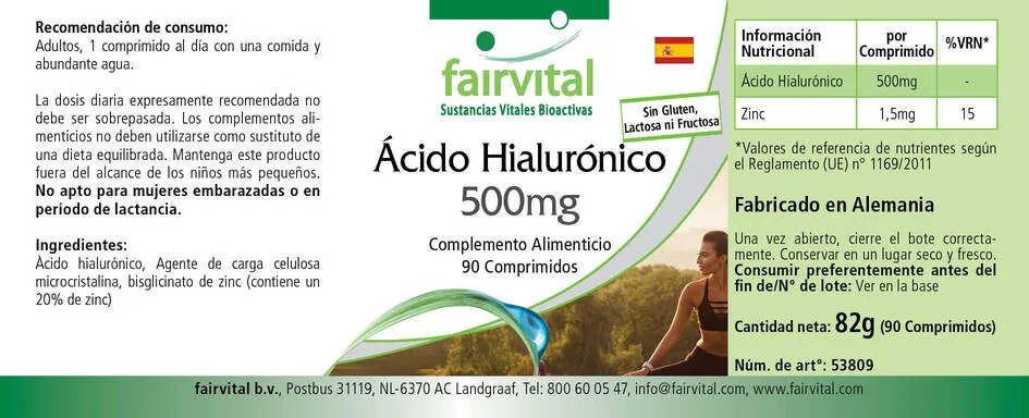 Acido ialuronico 500 mg - 90 compresse Acido ialuronico 500 mg - 90 compresse