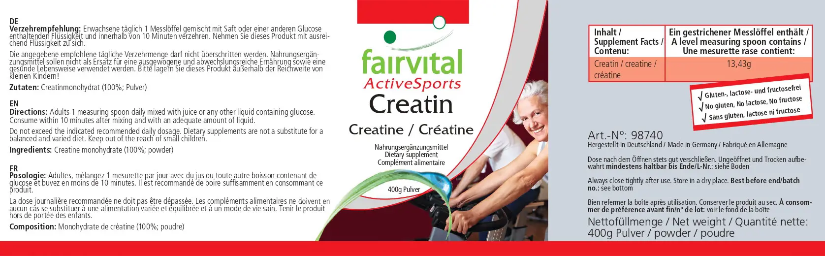 Polvere di creatina pura 400 g Polvere di creatina pura 400 g