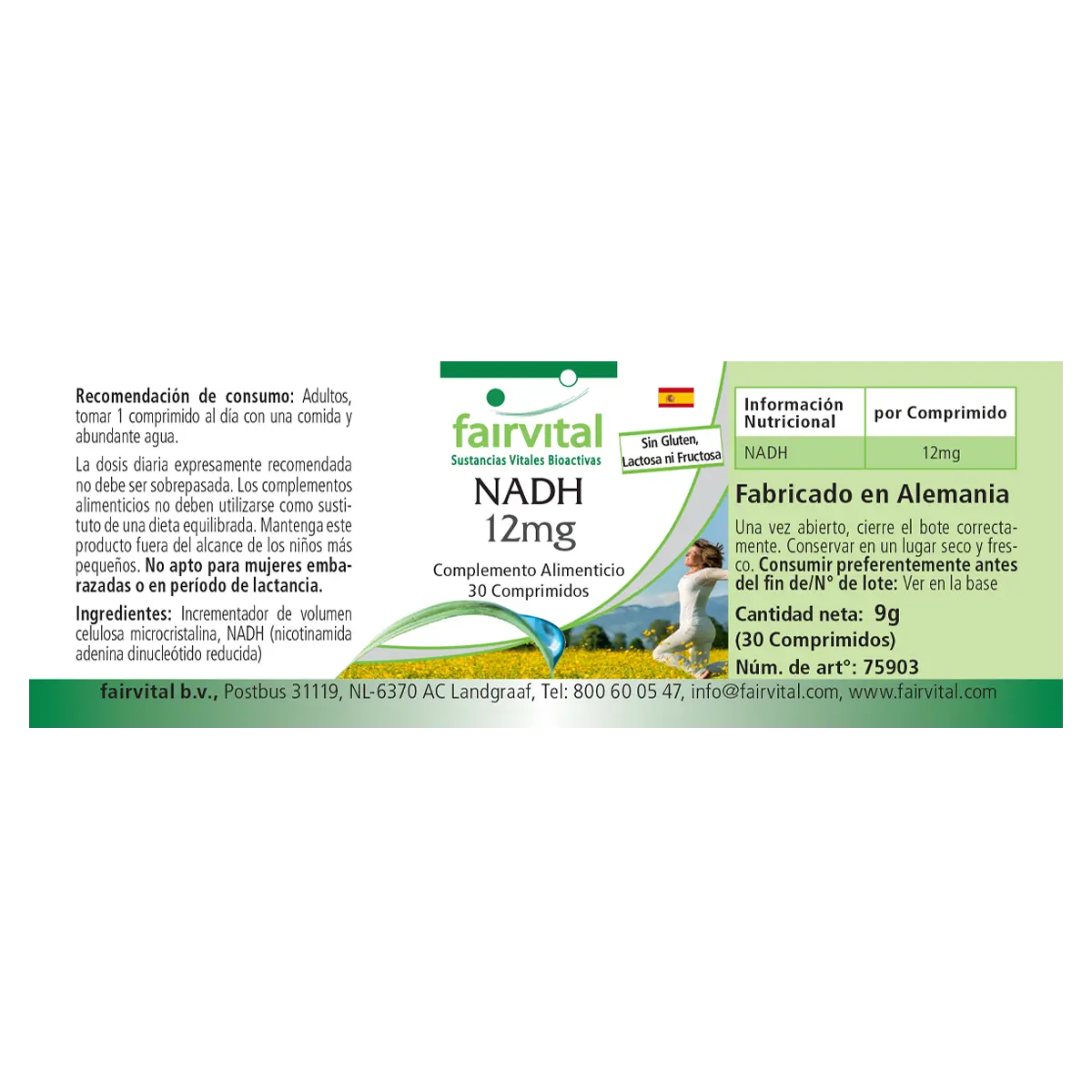 NADH 12mg - 30 Tabletten - Coenzym 1 - Hochdosiert und Vegan | Fairvital NADH 12mg - 30 Tabletten - Coenzym 1 - Hochdosiert und Vegan | Fairvital