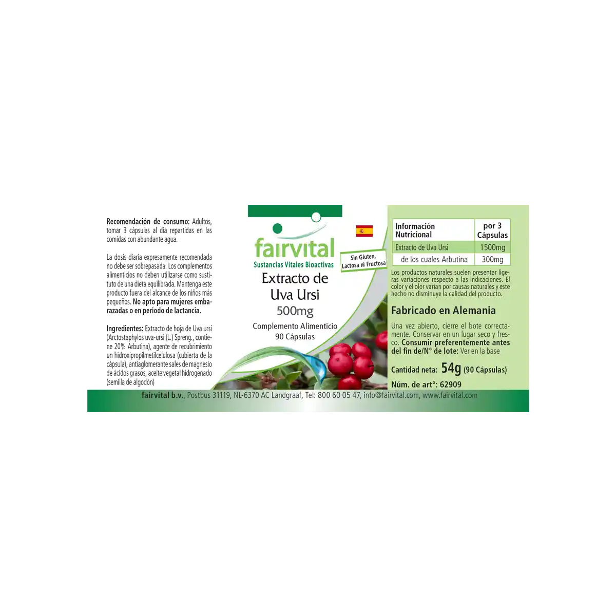 Uva Ursi Bearberry leaf extract 500mg - 90 capsules Uva Ursi Bearberry leaf extract 500mg - 90 capsules