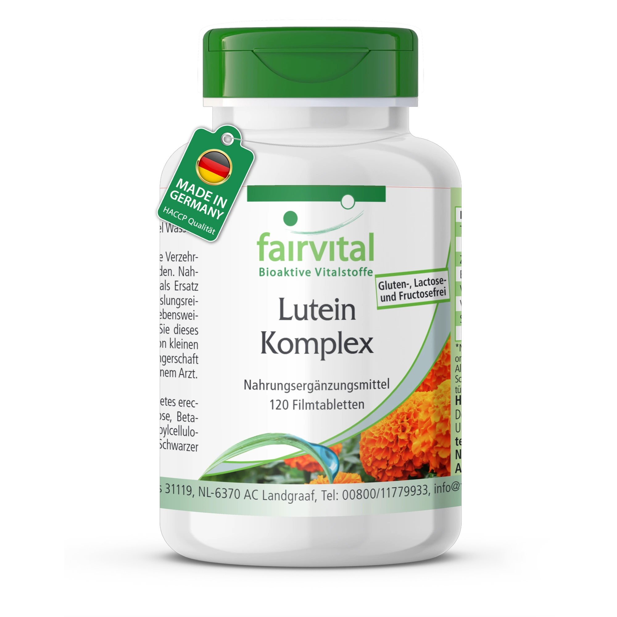 Luteïnecomplex - 120 filmomhulde tabletten - hooggedoseerd en veganistisch | Fairvital