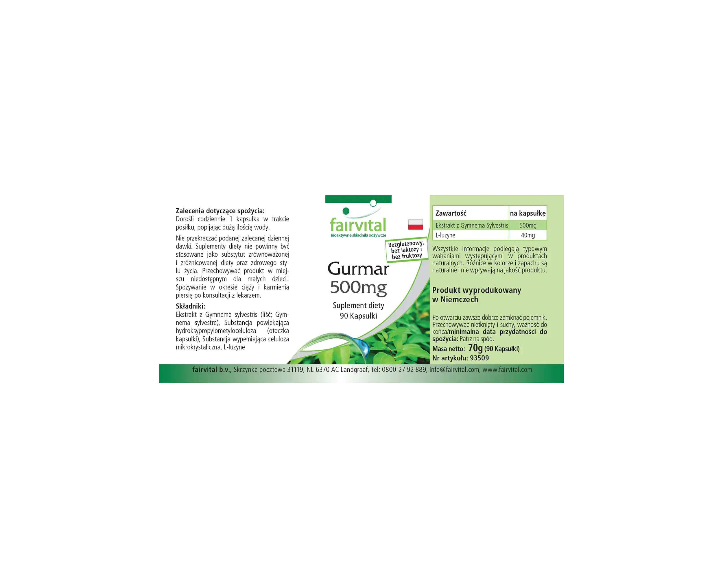 Gurmar 500mg - Gymnema Sylvestre - 90 Kapseln - vegan | Fairvital