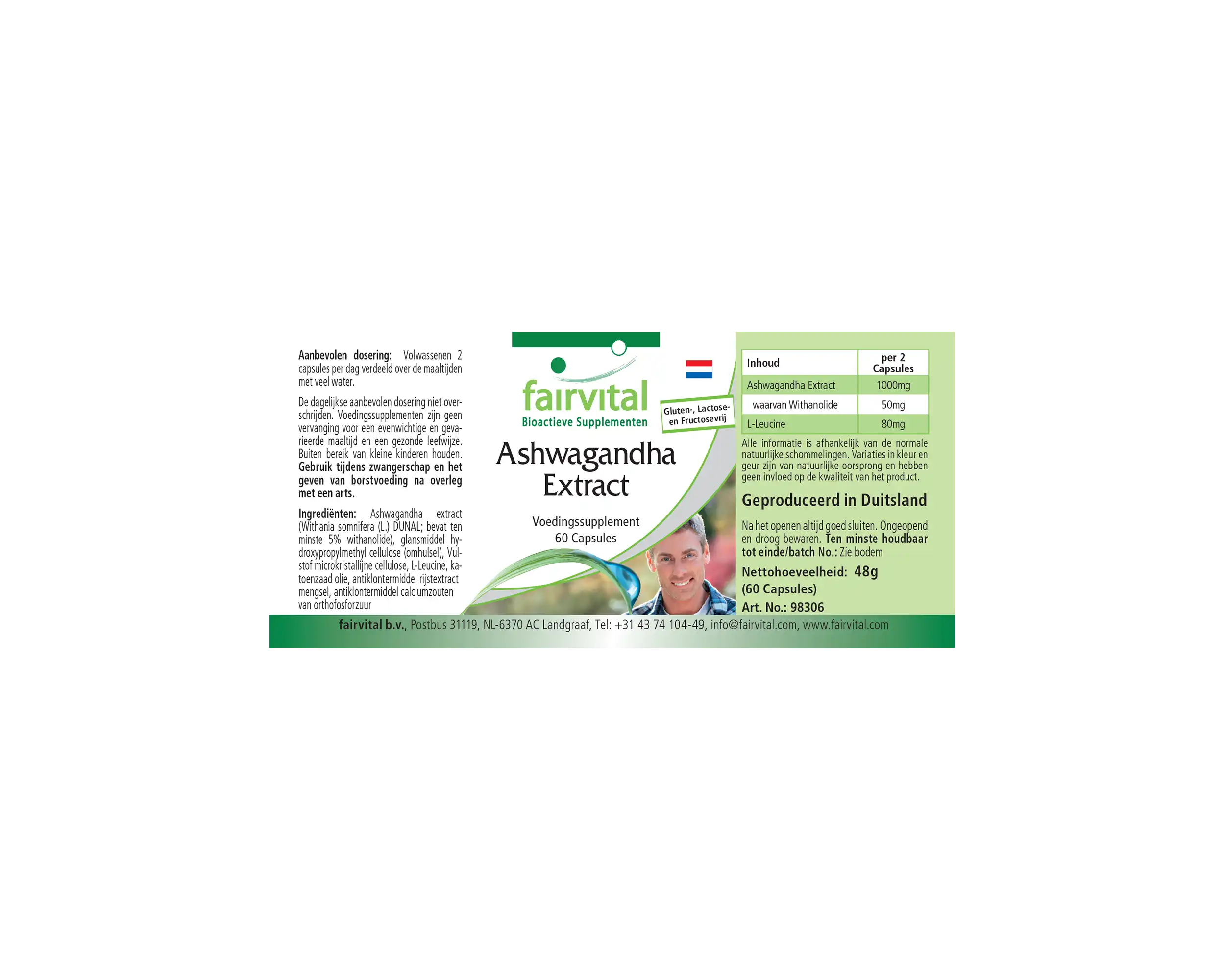 Ashwagandha extract 500mg - 60 capsules