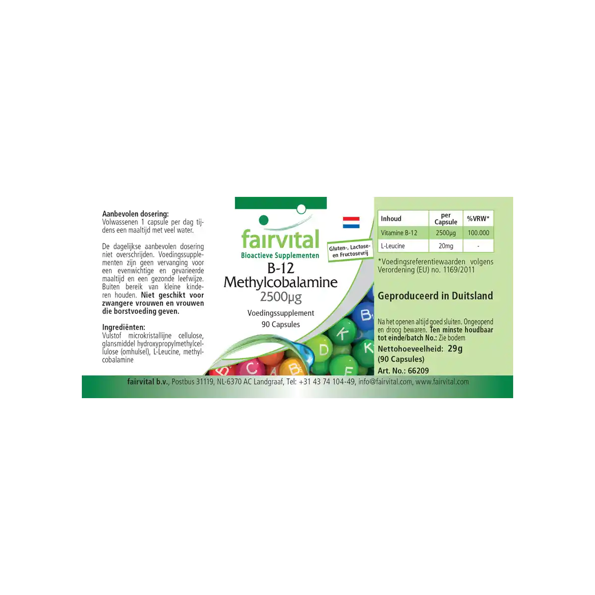 B-12 Methylcobalamin 2500µg - 90 Kapseln - mit Vitamin B12 für Immunsystem, gegen Müdigkeit - Vegan | Fairvital B-12 Methylcobalamin 2500µg - 90 Kapseln - mit Vitamin B12 für Immunsystem, gegen Müdigkeit - Vegan | Fairvital