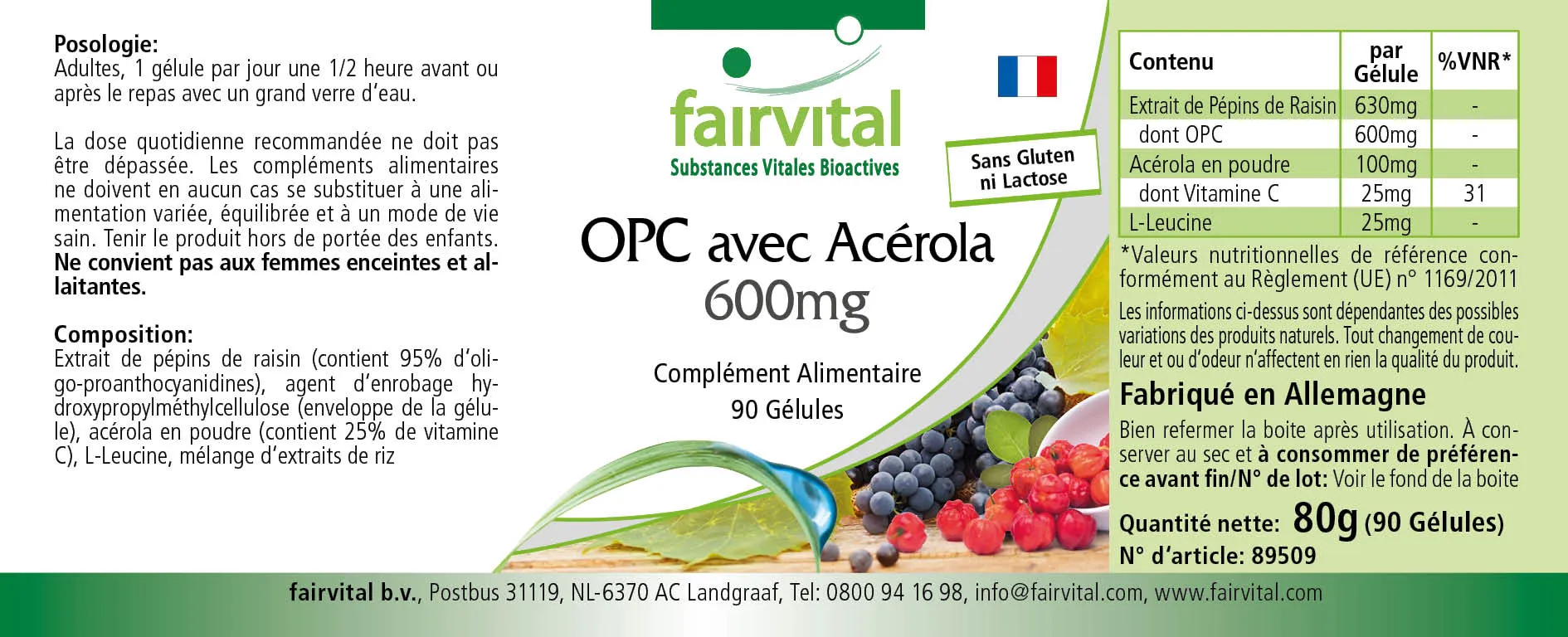 OPC 600mg con acerola - 90 cápsulas OPC 600mg con acerola - 90 cápsulas