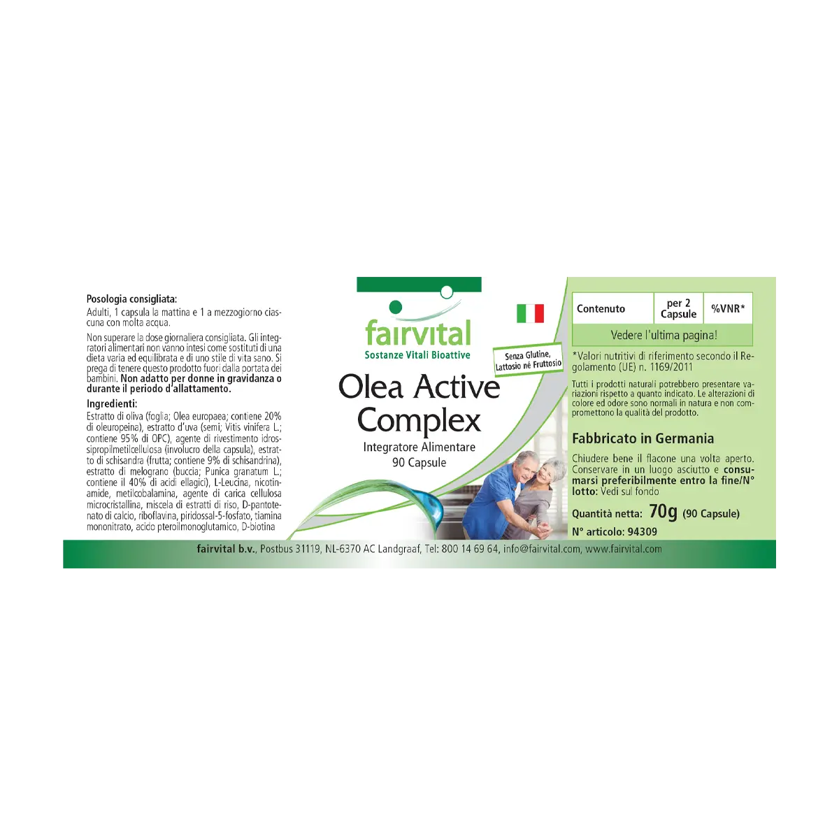 Olea Active Complex- 90 Kapseln- B-Vitamine, Folsäure, Olivenblatt & OPC-Vegan | Fairvital Olea Active Complex- 90 Kapseln- B-Vitamine, Folsäure, Olivenblatt & OPC-Vegan | Fairvital