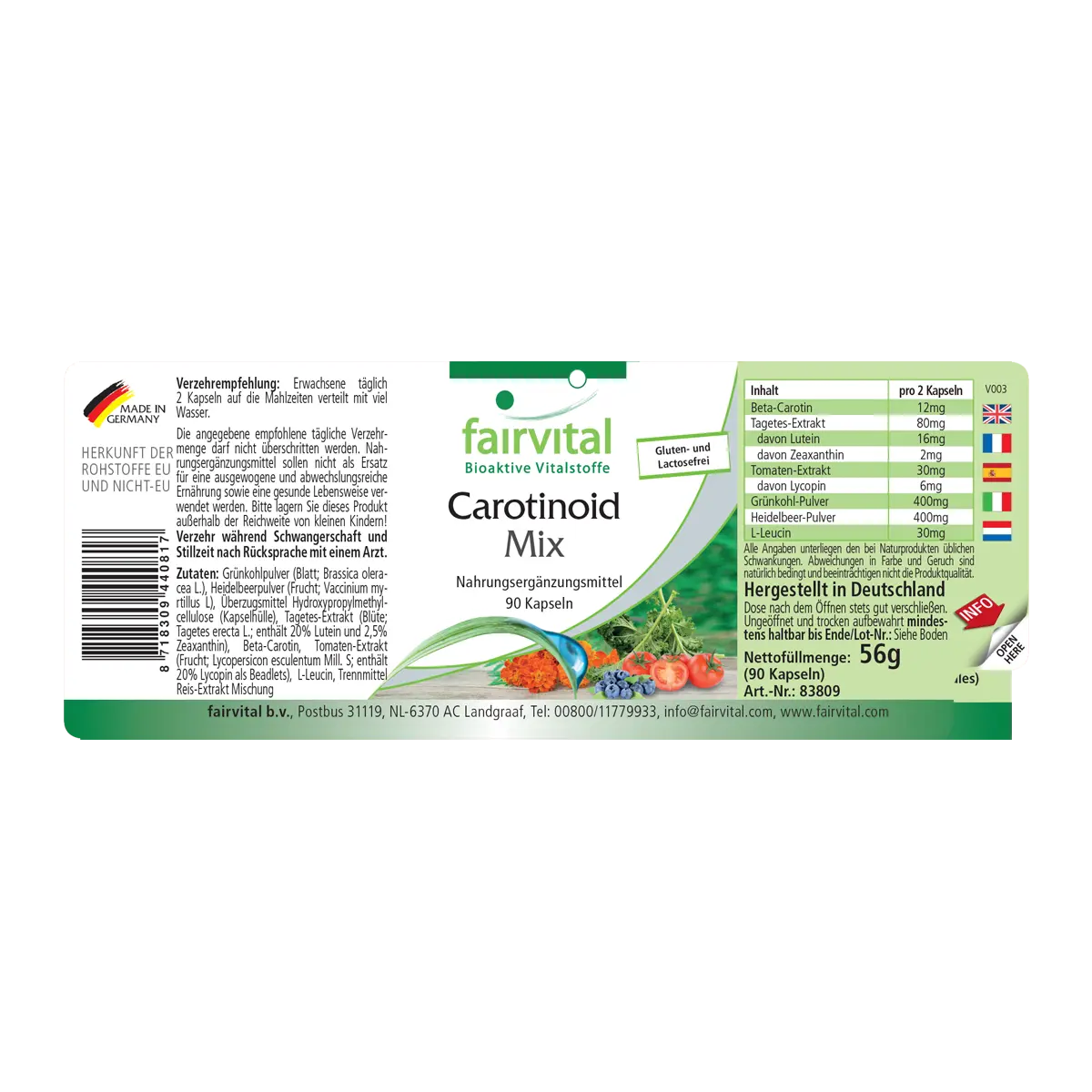 Miscela di carotenoidi con antociani - 90 capsule Miscela di carotenoidi con antociani - 90 capsule
