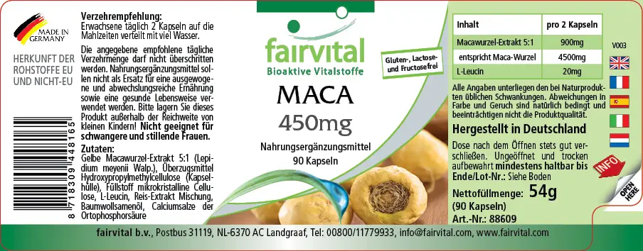 Maca 450mg - 90 Capsules Maca 450mg - 90 Capsules