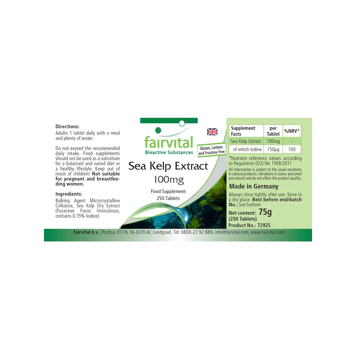 Kelp Extract 100mg - 250 Tablets Kelp Extract 100mg - 250 Tablets