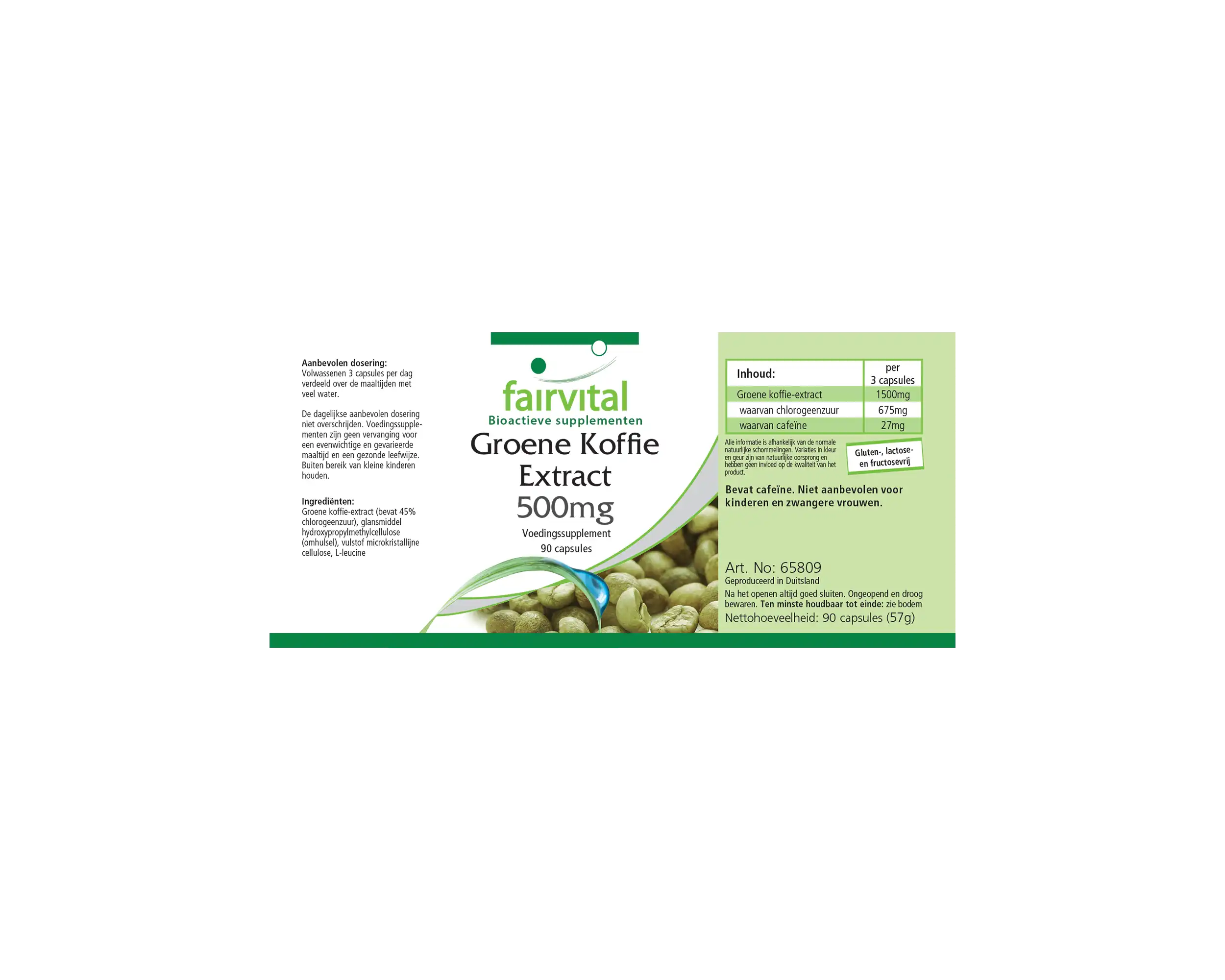 Grüner Kaffee Extrakt 500mg - 90 Kapseln - Standardisiert auf 45% Chlorogensäure - Hochdosiert und Vegan | Fairvital Grüner Kaffee Extrakt 500mg - 90 Kapseln - Standardisiert auf 45% Chlorogensäure - Hochdosiert und Vegan | Fairvital
