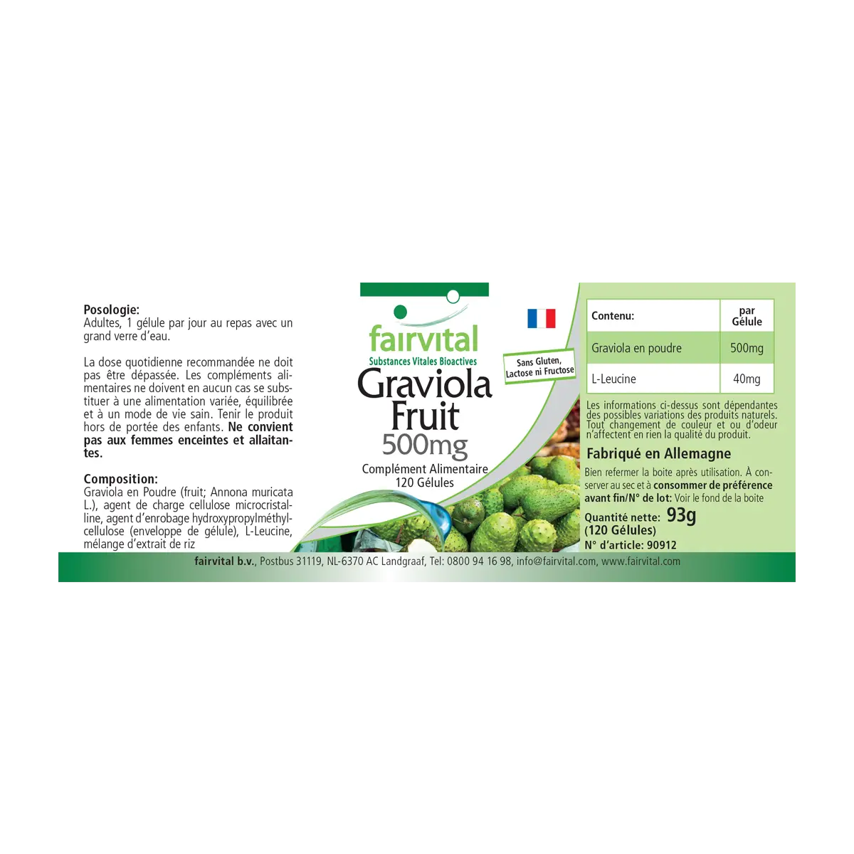 Graviola Fruit 500mg - 120 capsules