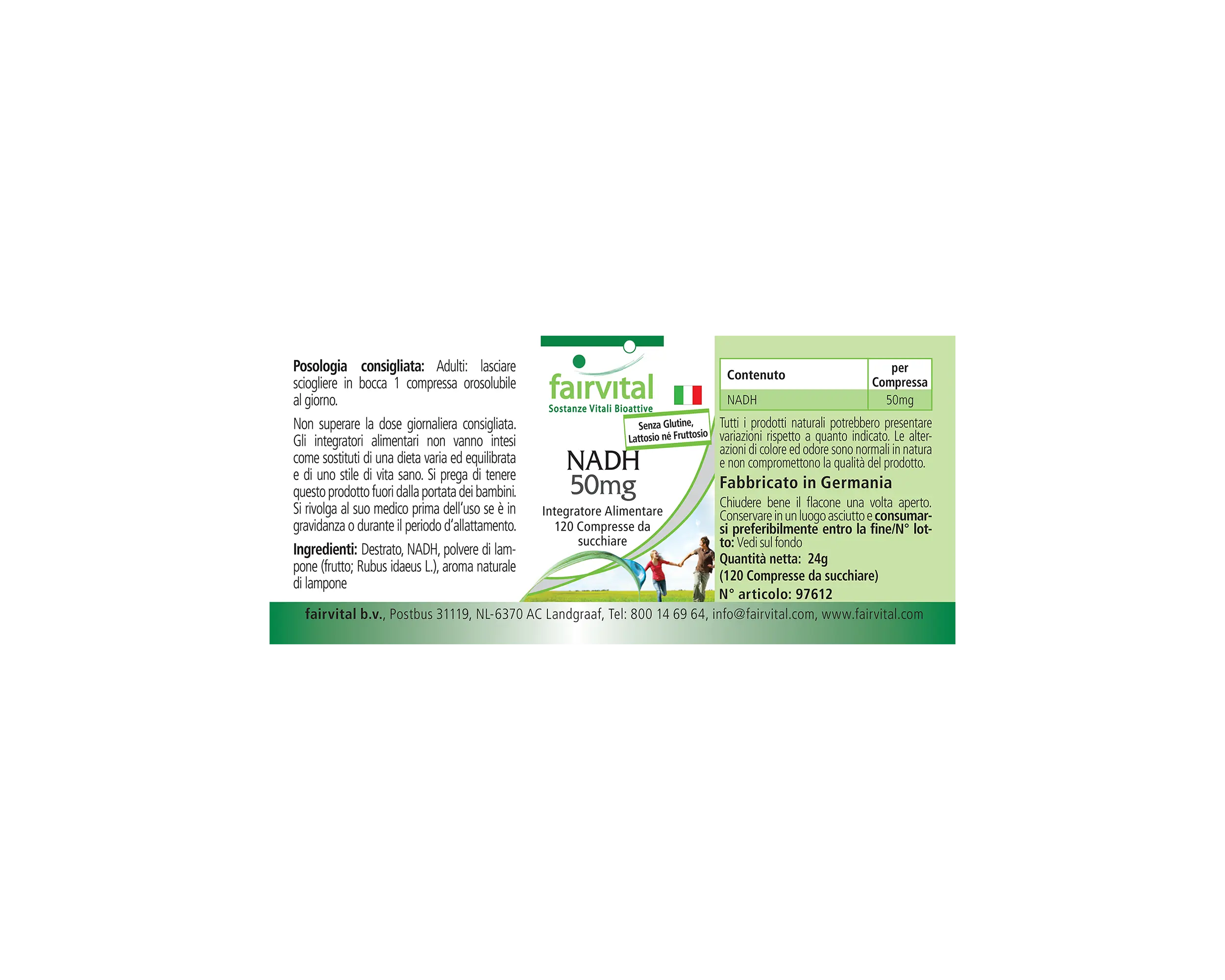 NADH 50mg - 120 comprimidos para chupar - Vegano | Fairvital