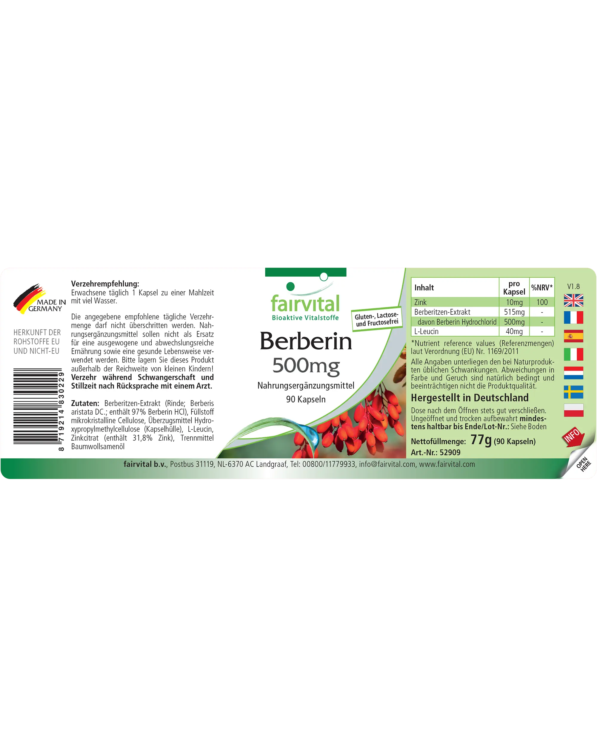 Berberine 500mg