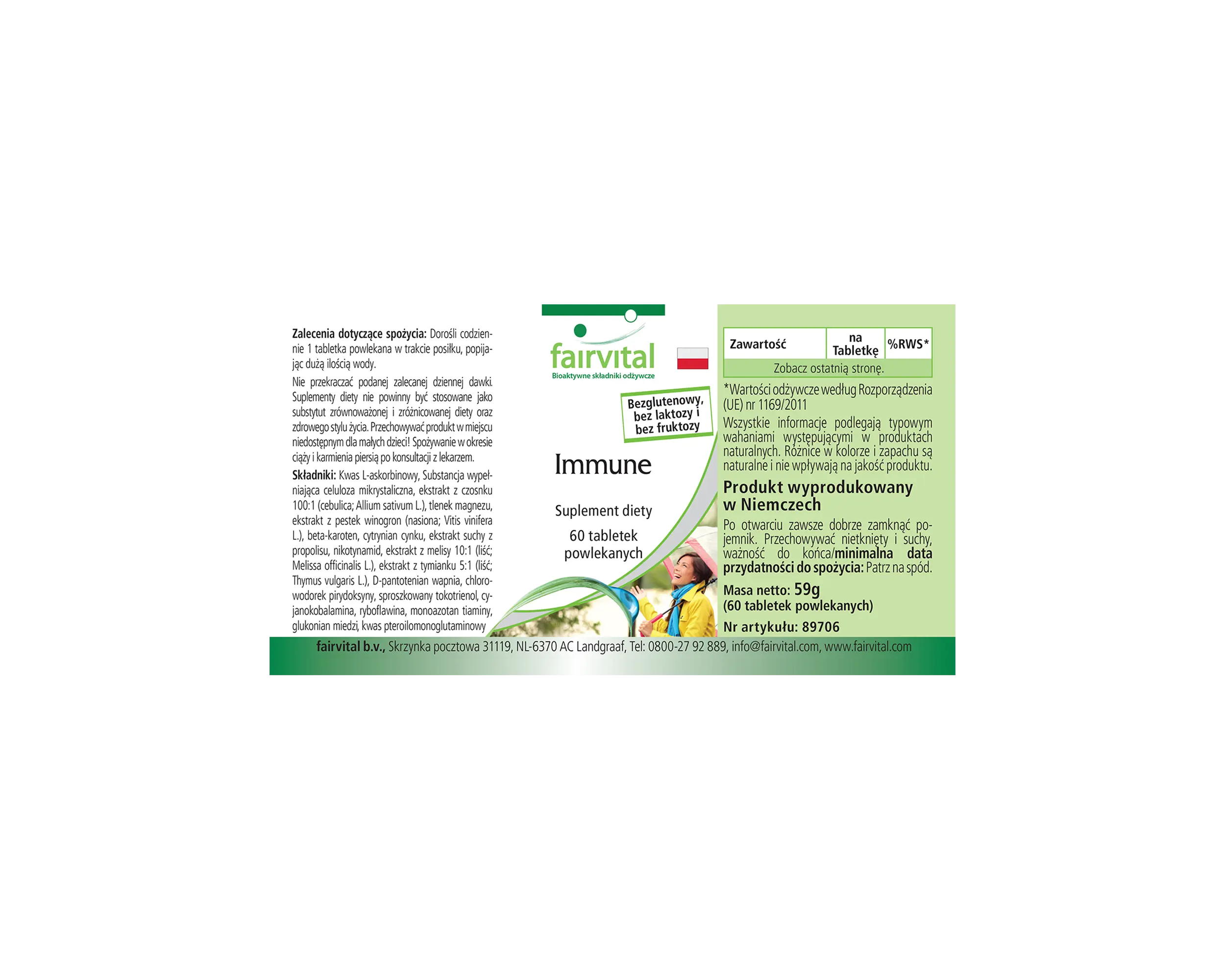 Immune - 60 compresse rivestite con film - con vitamina B12, C, zinco, rame e molto altro - per il sistema immunitario, contro l'affaticamento e molto altro | Fairvital